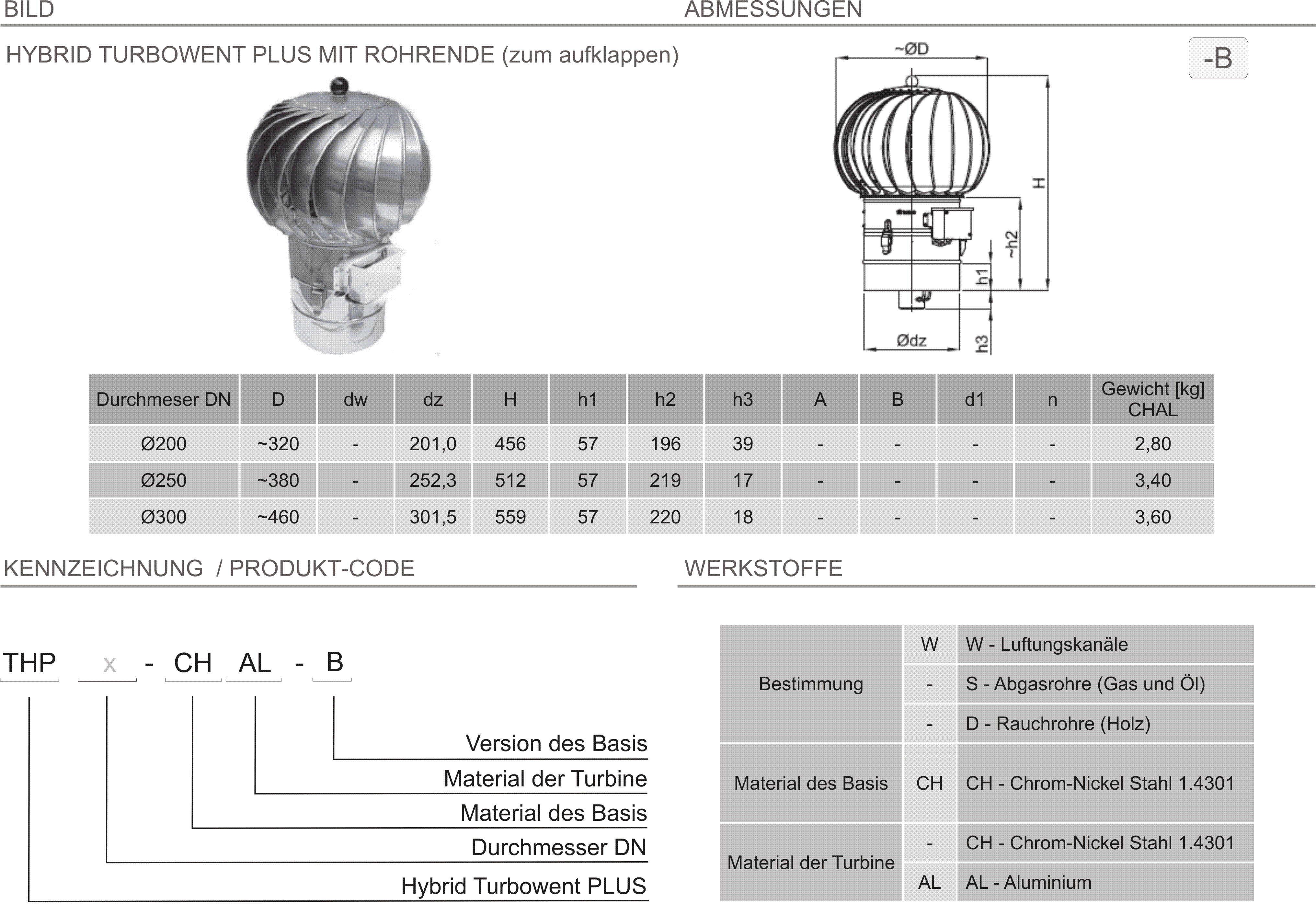 Produkt Beschreibung THP-B